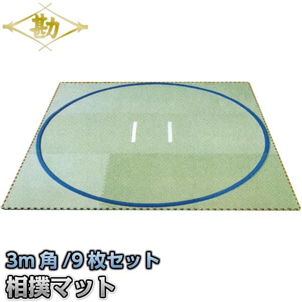 【松勘】相撲用土俵マット　3m角　1000×1000×厚さ15mm×9枚セット　18-1869 室内用相撲マット すもうマット MATSUKAN