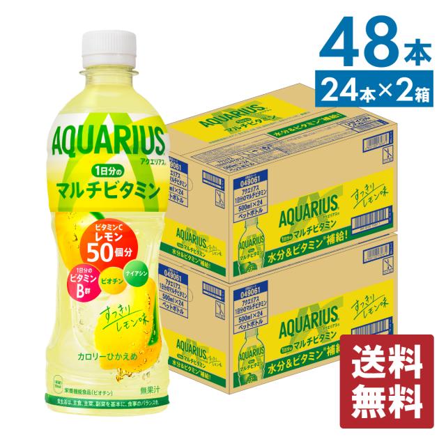 アクエリアス 1日分のマルチビタミン 500mlPET×24本×2箱【送料無料】の通販は