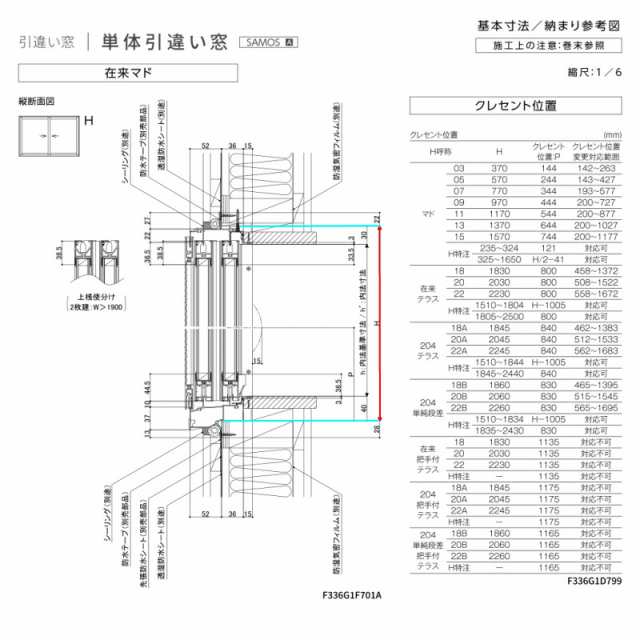 サーモスA 引き違い窓 サーモスA 特注 W1501〜1800×H971〜1170mm