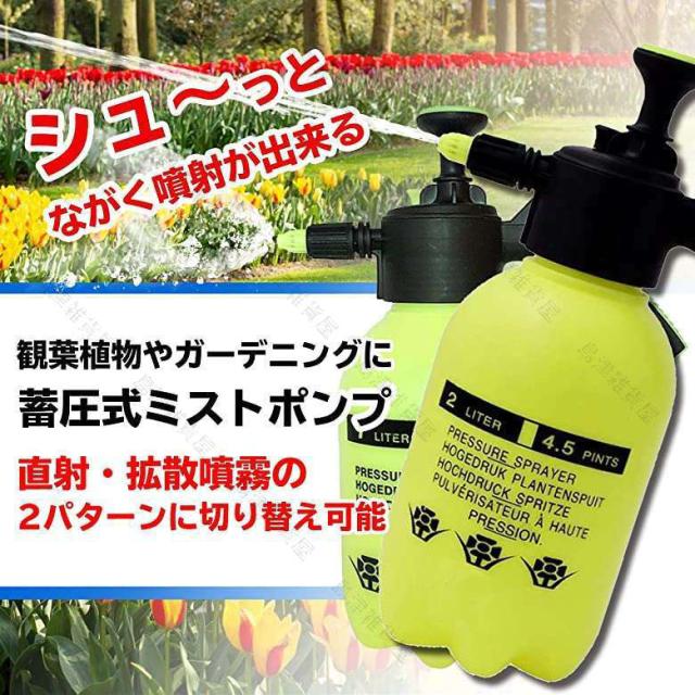 蓄圧式噴霧器 加圧ポンプ式 手動タイプ 0 8l 1 5l 2l 3l 延長ノズル付き ハンディーポンプ 霧吹き ミストスプレー 水やり 花 ガーデニの通販はau Pay マーケット 島津雑貨屋