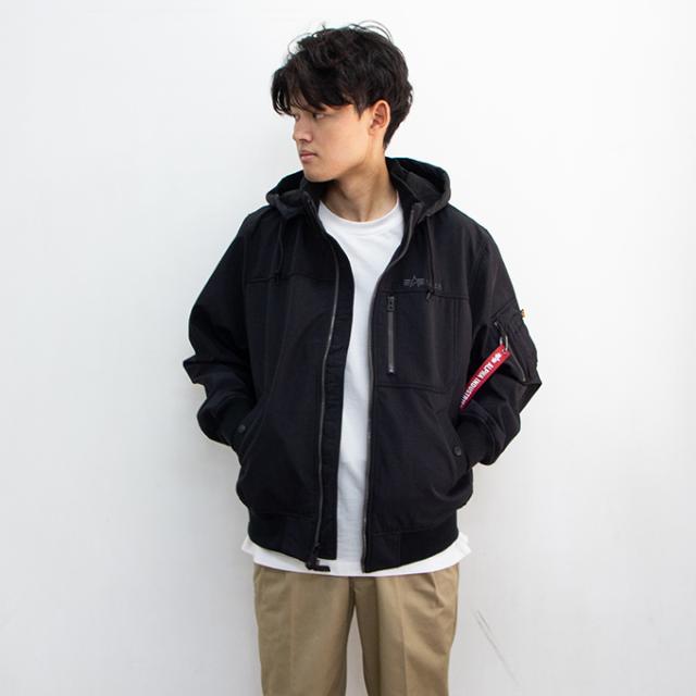 ALPHA INDUSTRIES アルファインダストリーズ 」 フーデッド リブ 