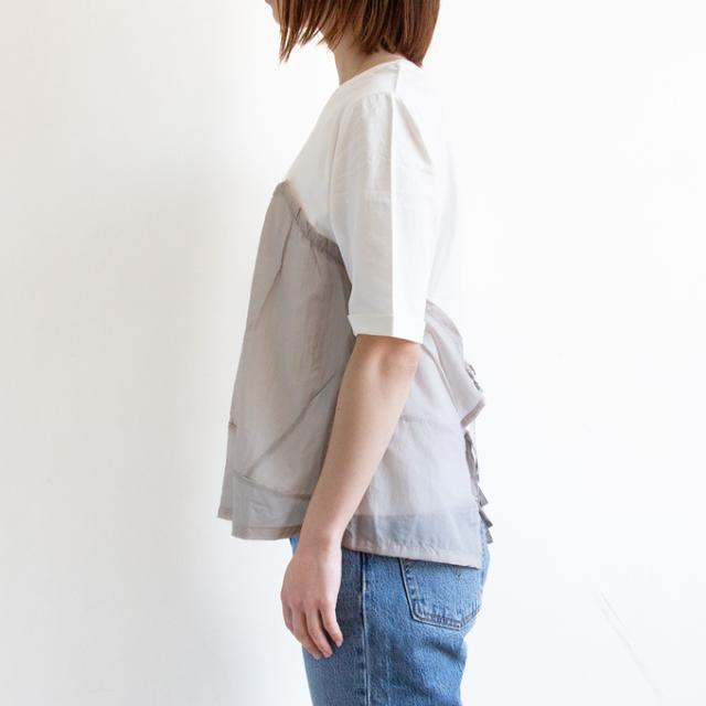 Antgauge アントゲージ ショートスリーブ 切替 ビスチェ Tee D1197 / レディース Ladys レイヤード 半袖 ナチュラル フェミニン クルーネック 丸首 2025SUMMER Antgauge アントゲージ ショートスリーブ 切替 ビスチェ Tee D1197