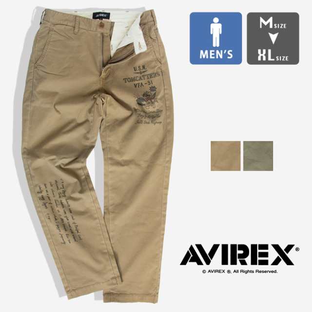 「 AVIREX アヴィレックス 」 CHINOS PANTS TOMCATTER トムキャッター チノパンツ 6126156 / チノパン トラウザーパンツ ストレッチ ノー