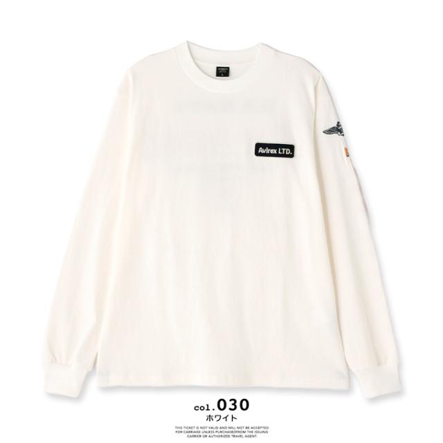 AVIREX アビレックス 」 長袖 Tシャツ エンブロイダリー ザ ブルー