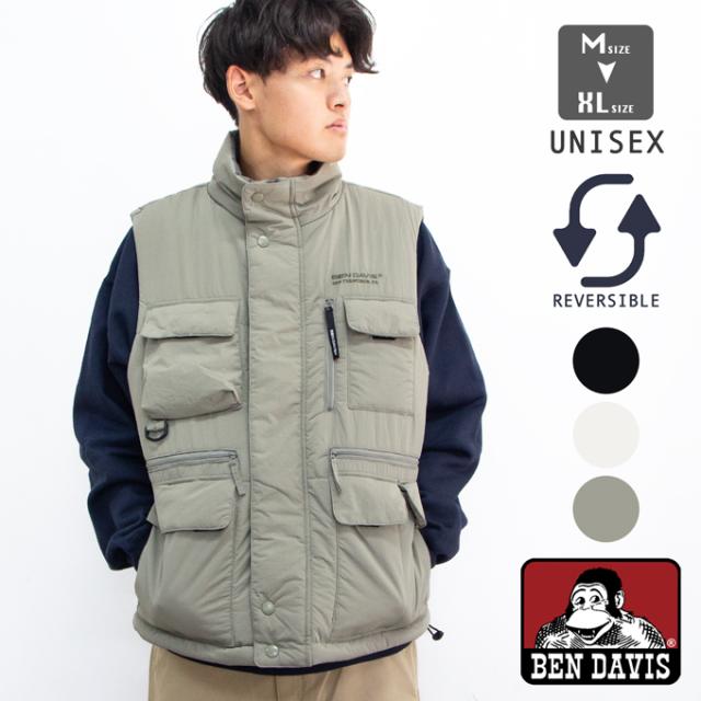 BEN DAVIS ベンデイビス RV FISHING PUFFER VEST リバーシブル フィッシング パファー ベスト T-24780017 / ベスト アウター ライトアウター 中綿 メンズ レディース ユニセックス アウトドア 2024AW