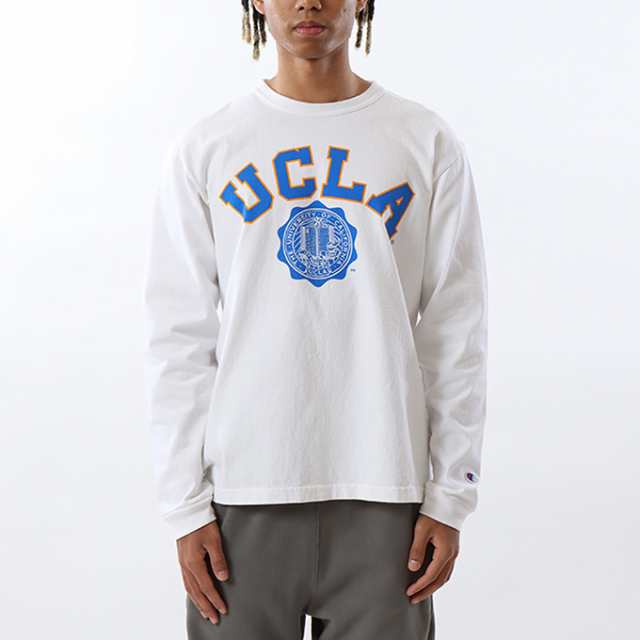 「 Champion チャンピオン 」 T1011 カレッジロゴ プリント L/S Tシャツ C5-W401 / 長袖 丸首 クルーネック ロンT  UCLA MADE IN USA アメ