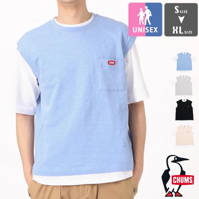 「 CHUMS チャムス 」 Keystone Layered T-Shirt キーストーン レイヤード Tシャツ CH00-1450 / ユニセックス ベスト Tシャツ 重ね着 半袖