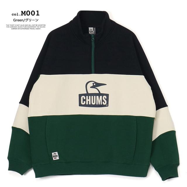 チャムス CHUMS マイトン パネル クルートップ M 裏起毛 ネイビー