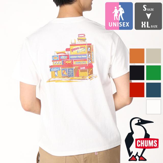 「 CHUMS チャムス 」 CHUMS Depart S/S T-Shirt ゴーチャムスデパート S/S Tシャツ CH01-2353 / ユニセックス プリントTシャツ 半袖 バックプリントの通販は