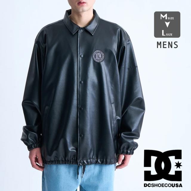 DC SHOES ディーシーシューズ DC Shoes 24 FL COACHES JACKET シンセティックレザー コーチジャケット DJK244079 / dcシューズ ジャケット アウター レザージャケット 革ジャン スケーター ワイドシルエット 2024AW