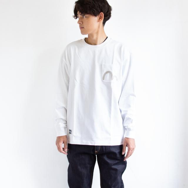 EVISU エビス カモメ刺繍ポケット リラックスフィット 長袖Tシャツ 2EAEJM5TL6029RXCT / トップス ロンT メンズ レディース ポケット Tシャツ ワンポイント 白T 無地T 2025AW EVISU エビス カモメ刺繍ポケット リラックスフィット 長袖Tシャツ
