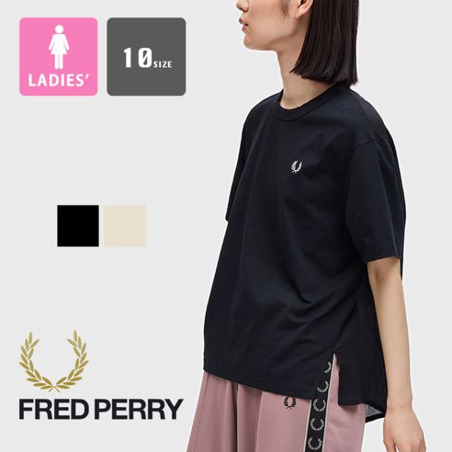 【クーポン対象外】「 FRED PERRY フレッドペリー 」 ウィメンズ Sheer Panel T-Shirt シアー パネル Tシャツ G7140 / 半袖 クルーネック 丸首 無地 ワンポイント レディース