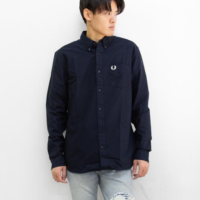 新品 フレッドペリー 長袖 ボタンダウン シャツ S ネイビー×グリーン フレッドペリー FRED PERRY ボタンダウンシャツ BD ブラックウォッチ