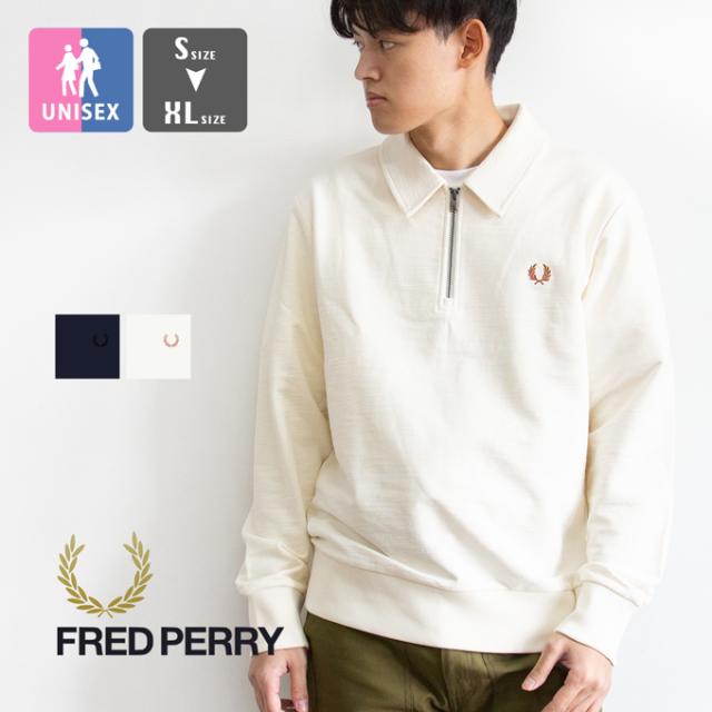 「 FRED PERRY フレッドペリー 」 Zip Neck Collar Sweatshirt ジップ ネック カラー スウェットシャツ M6639 / ハーフジップ スウェット スエット トレーナー プルオーバー 長袖 ワンポイント 裏毛 メンズ レディース ユニセックス