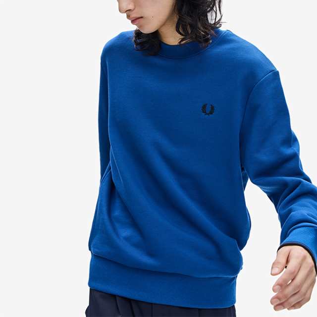 FRED PERRY スウェット ワンポイント刺繍ロゴ 濃紺 Lサイズ