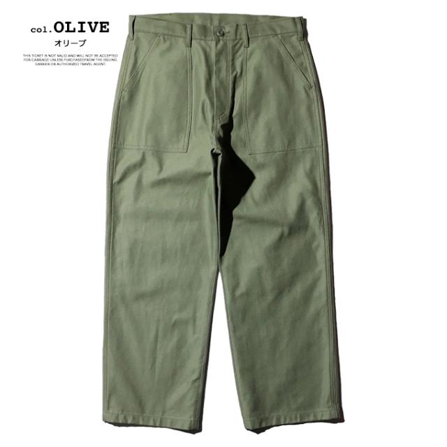 ベージュ ワークパンツ 4ポケット GUNG HO ガンホー 】 4POCKETS WIDE FATIGUE TROUSER BACK SATIN