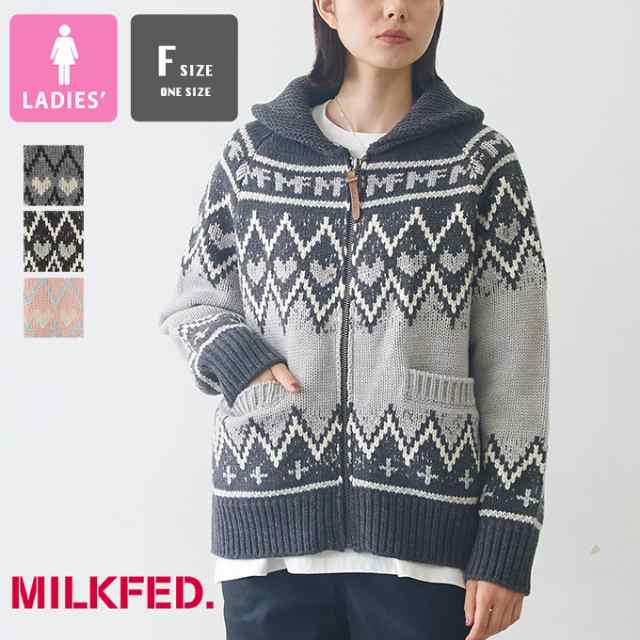 【SALE!!】 「 MILKFED. ミルクフェド 」 COWICHAN KNIT JACKET カウチン ニット ジャケット 103244015002 / MILKFED. ミルクフェド カウチンセーター ニット セーター ジップアップ ジャガード カジュアル ガーリー ストリート 2024AWの通販は 17,820円