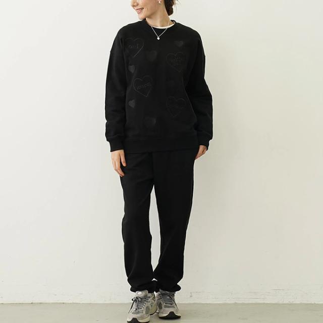 MILKFED. ミルクフェド 」 HEARTS EMBROIDERY SWEAT TOP ハート