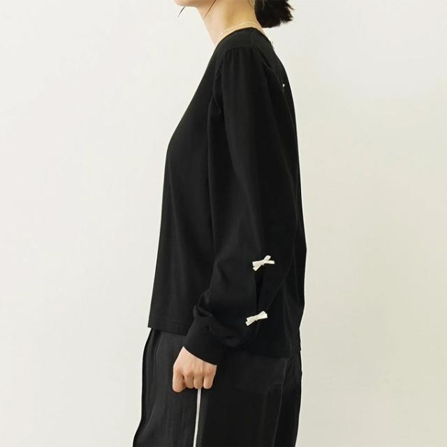 MILKFED. ミルクフェド 」 RIBBON L/S TOP リボン カットソー トップス