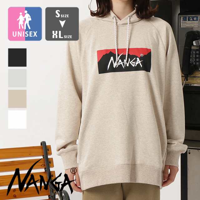 「 NANGA ナンガ 」 ECO HYBRID BOX LOGO SWEAT HOODIE エコ ハイブリッド ボックス ロゴ スウェット  フーディー NW2311-1F202 / NANGA ｜au PAY マーケット