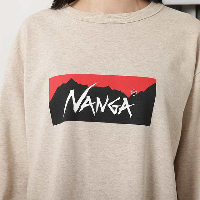 NANGA ナンガ 」 ECO HYBRID BOX LOGO L/S TEE エコハイブリッド 