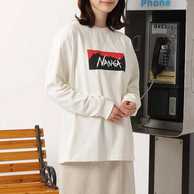 NANGA ナンガ 」 ECO HYBRID BOX LOGO L/S TEE エコハイブリッド 