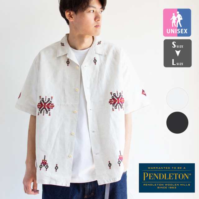 【SALE!!】 PENDLETON ペンドルトン エンブロイダリー オープンカラーシャツ EMB Open Collar Shirt S/S 4275-6004 42756004 / ペンドル