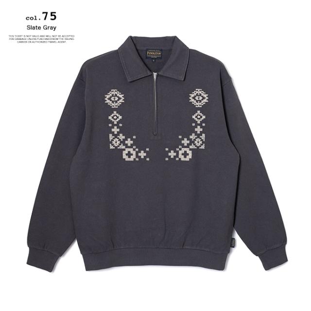 PENDLETON ペンドルトン 」 ピグメントダイ EMB ハーフジップ