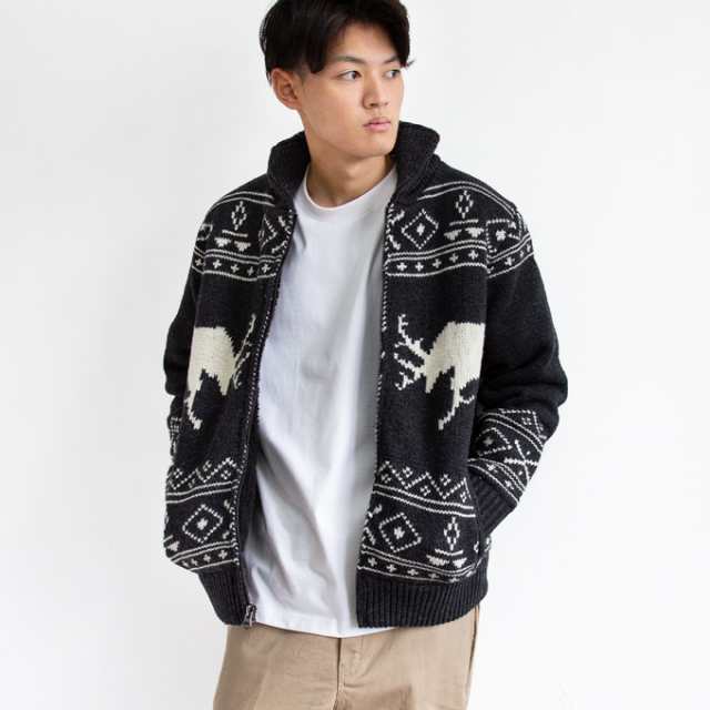 Schott ショット ボアラインドセーター カウチンニット ELK MOTIF ZIP