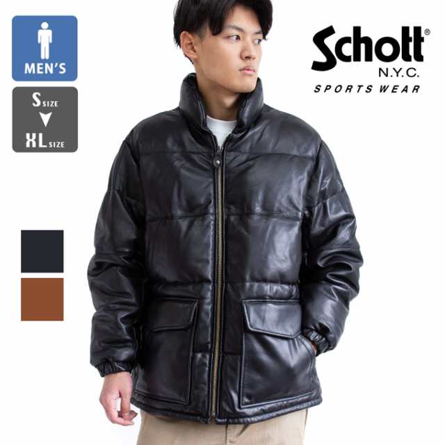 【SALE!!】 「 Schott ショット 」 レザー クラシック ダウン ジャケット LEATHER CLASSIC DOWN JACKET 7822250025 782-2250025 / schott