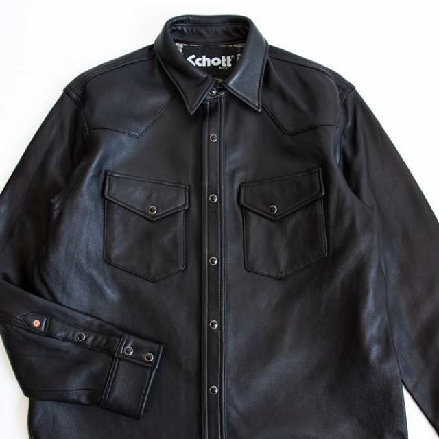 Schott ショット 」 LAMB LEATHER WESTERN SHIRT ラムレザー