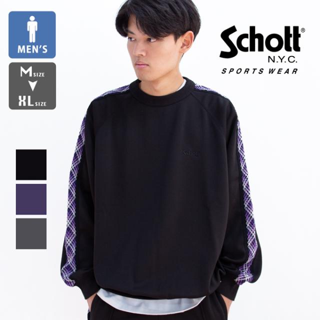 【SALE!!】 「 Schott ショット 」 テーピング ジャージ クルースウェット TAPING JERSEY CREW SWEAT 7823232008 782-3232008 / スウェット トラックスウェット ジャージ トレーナー メンズ レディース