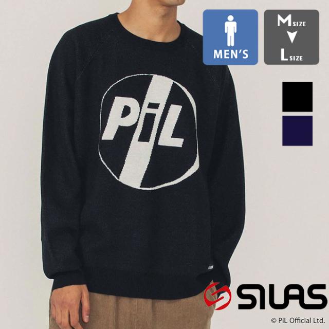 「 SILAS サイラス 」 SILAS x PIL LOGO SWEATER サイラス x パブリック・イメージ・リミテッド コラボ ロゴ セーター 110234015003 / SILAS サイラス PIL パブリック・イメージ・リミテッド コラボ コラボレーション ニット　セーター　長袖 ロゴ アクリル 2023AW ※