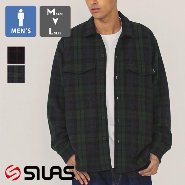 「 SILAS サイラス 」 PLAID L/S SHIRT JACKET SILAS プレイド チェック 長袖シャツ ジャケット 110234021003 / SILAS チェックシャツ シャツジャケット 長袖シャツ アウター SILAS&MARIA チェックシャツ ストリート カジュアル アメカジ 2023AW ※