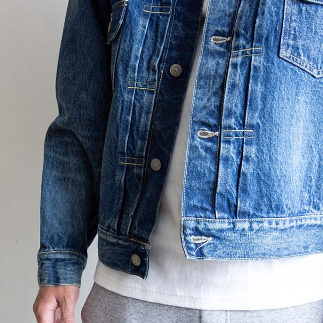 「 SUGAR CANE シュガーケーン 」 14.25oz. DENIM JACKET 1953 AGED MODEL 1953年モデル エイジング加工 デニムジャケット SC11953SW / シュガーケーン Gジャン 2ndタイプ セカンド デニムジャケット デニム エイジング加工 ショート丈 セルビッジデニム 日本製 2025SPRING