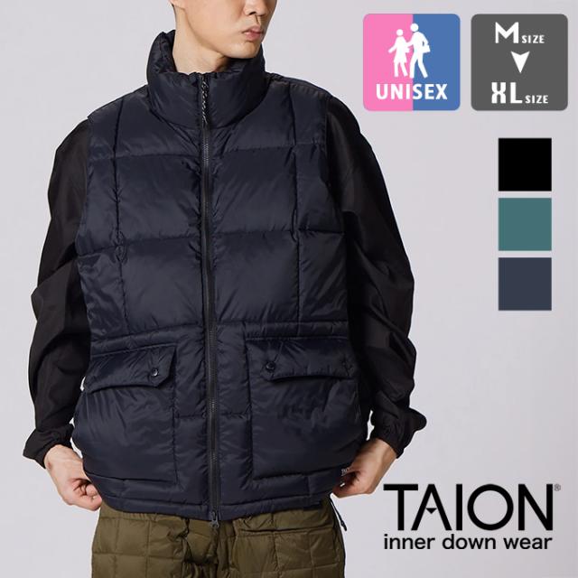 【SALE!!】 「 TAION タイオン 」 マウンテン パッカブル ボリューム ダウン ベスト TAION-002VZMT / TAION タイオン ダウンベスト パッカブル 800フィルパワー ダウン フェザー 羽毛 ダブルジッパー 収納袋付き 防寒 ユニセックス 2024AWの通販は