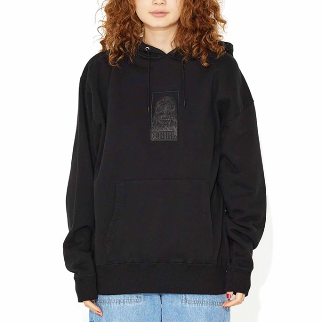 X-girl エックスガール 」 SATIN PATCH SWEAT HOODIE BOX型 サテン