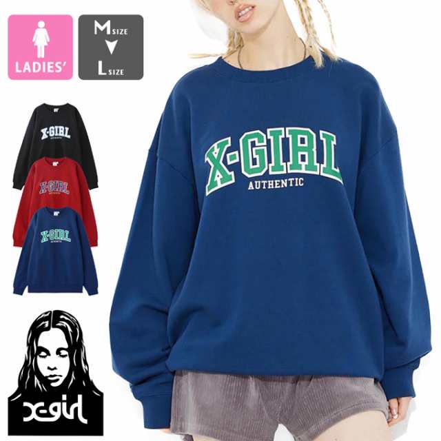 X-girl】FACE EMBROIDERY CREW SWEAT TOP スウェット トレーナー【xgirl】【xg】【エックスガール】 |  X-girlスウェット | oxygencycles.in