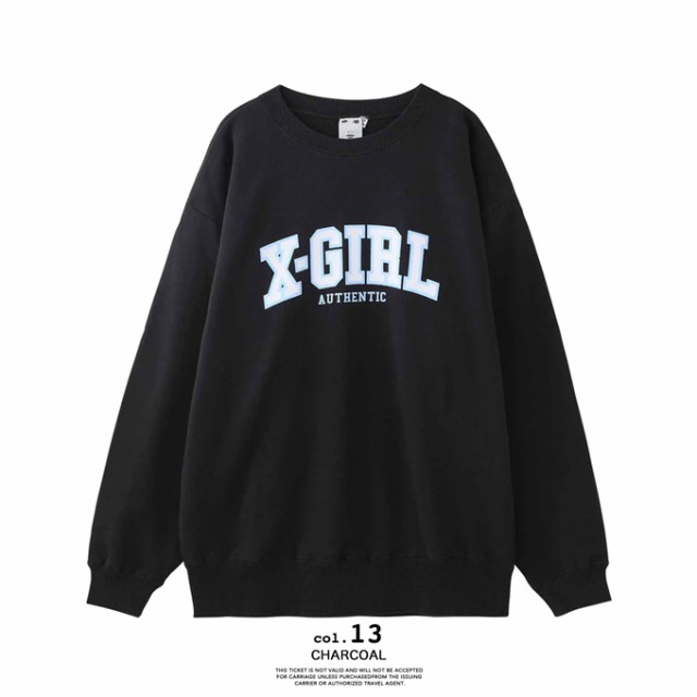 X-girl エックスガール 」 COLLEGE LOGO CREW SWEAT TOP カレッジロゴ ...