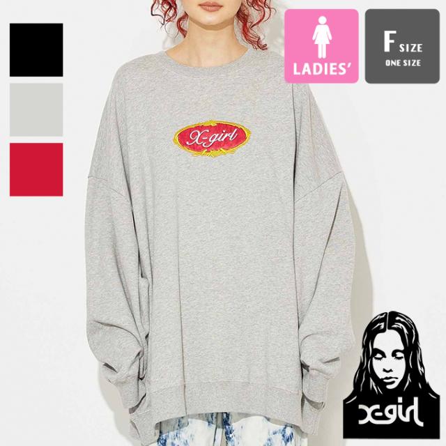 「 X-girl エックスガール 」 ROYAL OVAL LOGO CREW SWEAT TOP X-girl ロイヤル オーバル ロゴ クルーネック スウェット 105224012018 / x-girl スウェット クルーネック オーバルロゴ オーバーサイズ エックスガール トップス 裏毛 22AW ※の通販は 9,900円