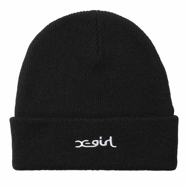 X-girl エックスガール 」 MILLS LOGO EMBROIDERY KNIT CAP X
