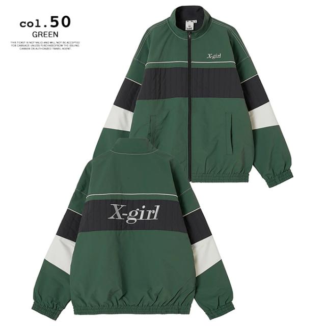 「 X-girl エックスガール 」 PANELED TRACK JACKET X-girl パネル トラック ジャケット 105231021001 / X-girl ジャケット トラックジャケット ライトジャケット 軽アウター ロゴ スポーティー ストリート カジュアル レディース ウィメンズ 23SPRING ※ X-girl エックスガール 」 PANELED TRACK JACKET X-girl パネル
