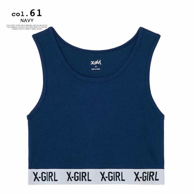 X-girl エックスガール 」 LOGO TANK TOP X-girl ショート丈 ロゴ