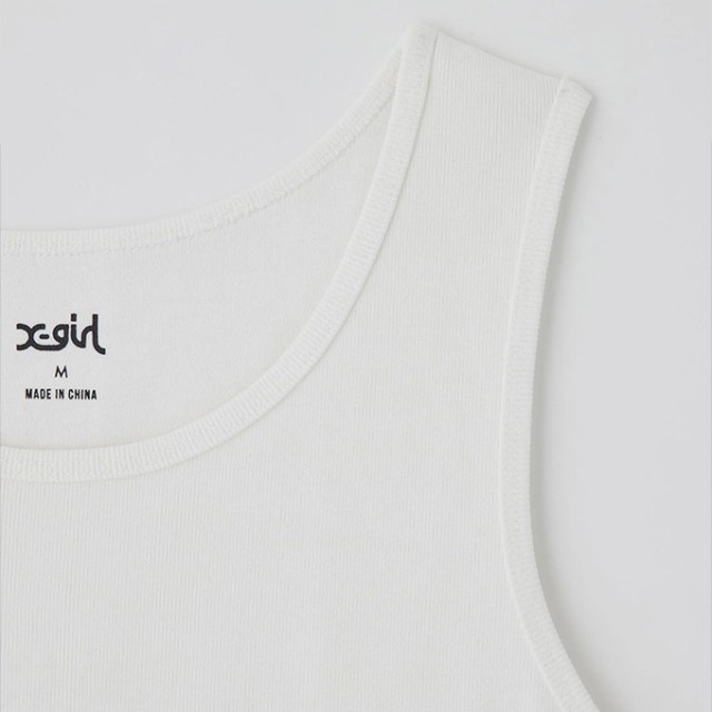 X-girl エックスガール 」 LOGO TANK TOP X-girl ショート丈 ロゴ