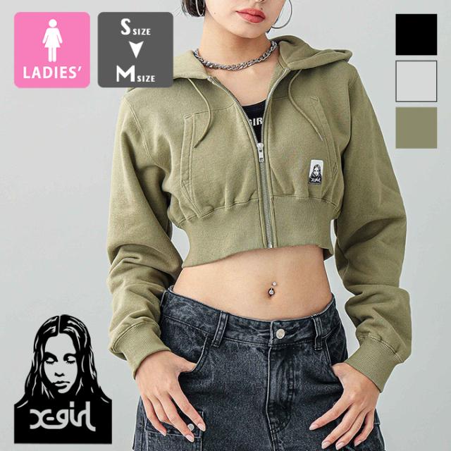 「 X-girl エックスガール 」 FACE COMPACT ZIP UP HOODIE X-girl フェイス コンパクト ジップアップ フーディー 105241012016 / x-girl の通販は