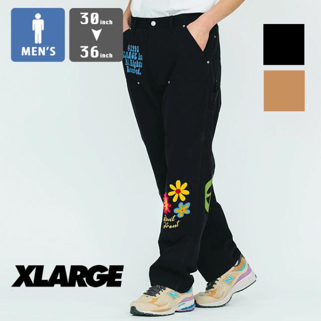 「 XLARGE エクストララージ 」 DAISY DOUBLE KNEE WORK PANTS XLARGE デイジー ダブルニー ワークパンツ 101231031008 / XLARGE エクストララージ ワークパンツ チノパン ボトムス パンツ プリント 刺繍 カジュアル ストリート 23SPRING