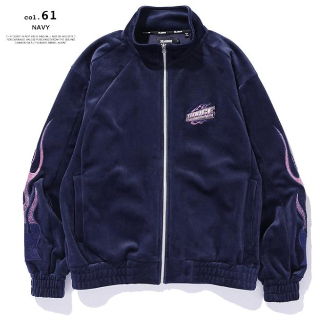 XLARGE VELOR JACKET 黒 刺繍デザイン XL ベロアジャケット HOODED