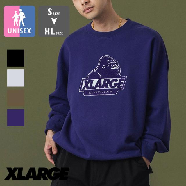 「 XLARGE エクストララージ 」 OLD OG CREWNECK SWEATSHIRT オールド OGロゴ クルーネック スウェット シャツ 101253012002 / xlarge スウェット トレーナー プルオーバー エクストララージ メンズ OGゴリラ サガラ刺繍 2025AW