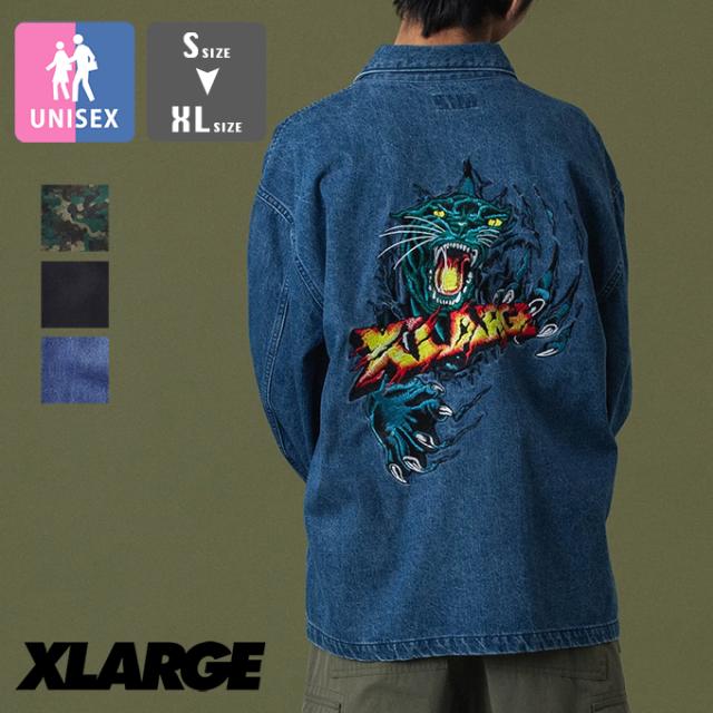 「 XLARGE エクストララージ 」 MILITARY JACKET ミリタリー ジャケット 101253021001 / xlarge エクストララージ ミリタリー ジャケット アウター 刺繍 ワッペン タイガー ストリート カジュアル 2025AW