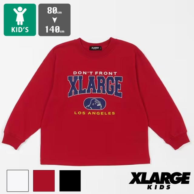 XLARGE KIDS エクストララージ キッズ 」 カレッジロゴ 長袖Tシャツ